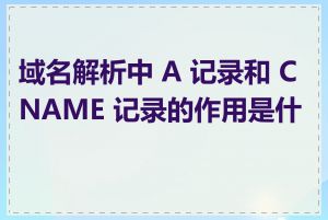 域名解析中 A 记录和 CNAME 记录的作用是什么