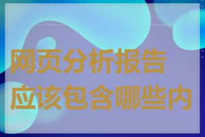 网页分析报告应该包含哪些内容