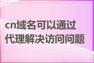 cn域名可以通过代理解决访问问题吗