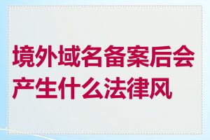 境外域名备案后会产生什么法律风险