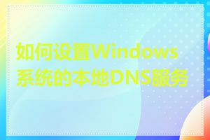 如何设置Windows系统的本地DNS服务器