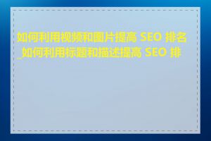 如何利用视频和图片提高 SEO 排名_如何利用标题和描述提高 SEO 排名