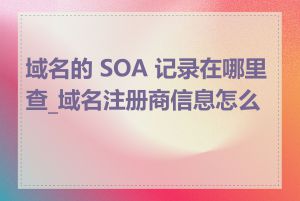 域名的 SOA 记录在哪里查_域名注册商信息怎么查