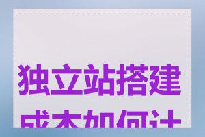 独立站搭建成本如何计算