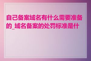 自己备案域名有什么需要准备的_域名备案的处罚标准是什么