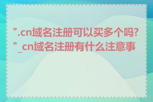 ".cn域名注册可以买多个吗?"_cn域名注册有什么注意事项