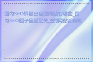 国内SEO界最出色的网站有哪些_国内SEO圈子里最受关注的网站都有哪些