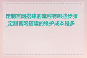 定制官网搭建的流程有哪些步骤_定制官网搭建的维护成本是多少