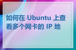 如何在 Ubuntu 上查看多个网卡的 IP 地址