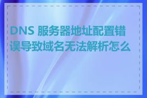 DNS 服务器地址配置错误导致域名无法解析怎么办