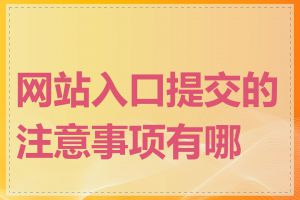 网站入口提交的注意事项有哪些