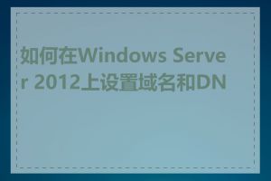 如何在Windows Server 2012上设置域名和DNS