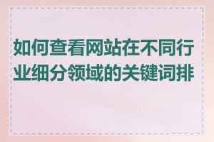 如何查看网站在不同行业细分领域的关键词排名