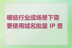 哪些行业或场景下需要使用域名批量 IP 查询