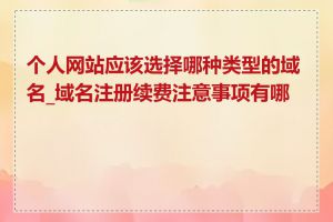 个人网站应该选择哪种类型的域名_域名注册续费注意事项有哪些