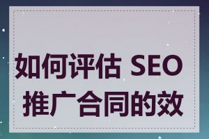 如何评估 SEO 推广合同的效果