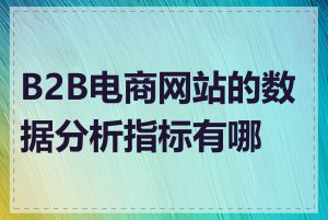 B2B电商网站的数据分析指标有哪些