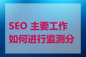 SEO 主要工作如何进行监测分析