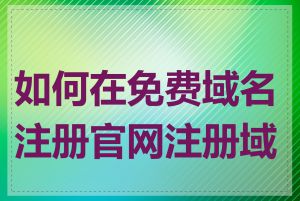 如何在免费域名注册官网注册域名