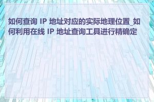 如何查询 IP 地址对应的实际地理位置_如何利用在线 IP 地址查询工具进行精确定位