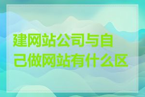 建网站公司与自己做网站有什么区别