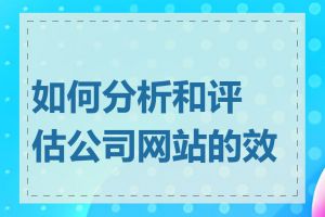 如何分析和评估公司网站的效果