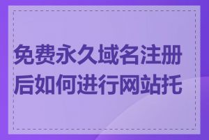 免费永久域名注册后如何进行网站托管