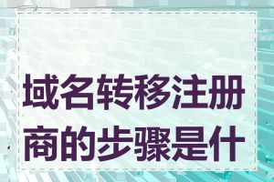 域名转移注册商的步骤是什么