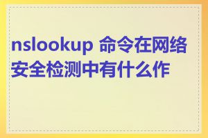 nslookup 命令在网络安全检测中有什么作用