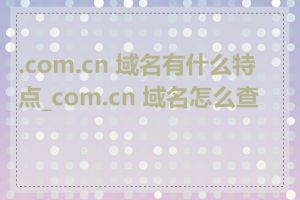 .com.cn 域名有什么特点_com.cn 域名怎么查询