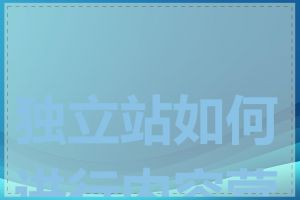 独立站如何进行内容营销