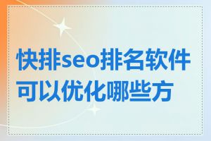 快排seo排名软件可以优化哪些方面