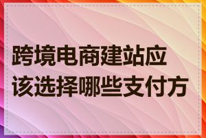 跨境电商建站应该选择哪些支付方式