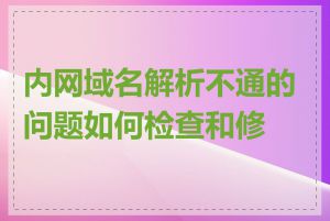 内网域名解析不通的问题如何检查和修复