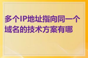 多个IP地址指向同一个域名的技术方案有哪些