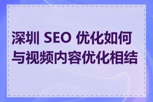 深圳 SEO 优化如何与视频内容优化相结合