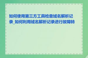 如何使用第三方工具检查域名解析记录_如何利用域名解析记录进行故障转移