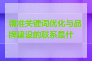 精准关键词优化与品牌建设的联系是什么