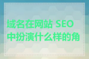 域名在网站 SEO 中扮演什么样的角色