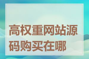 高权重网站源码购买在哪里