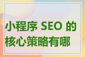 小程序 SEO 的核心策略有哪些