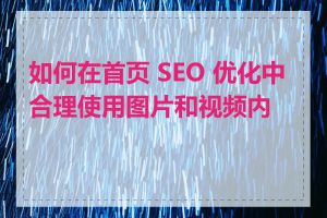 如何在首页 SEO 优化中合理使用图片和视频内容