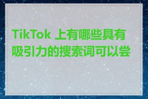 TikTok 上有哪些具有吸引力的搜索词可以尝试