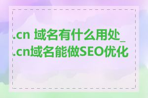 .cn 域名有什么用处_.cn域名能做SEO优化吗