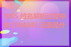 DNS 域名解析过程中的 CNAME 记录是什么