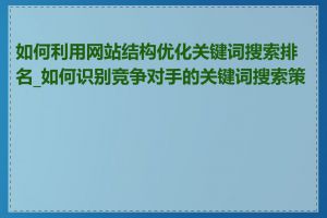 如何利用网站结构优化关键词搜索排名_如何识别竞争对手的关键词搜索策略