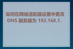 如何在网络适配器设置中更改 DNS 服务器为 192.168.1.1