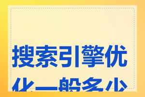 搜索引擎优化一般多少钱