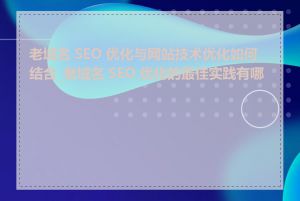 老域名 SEO 优化与网站技术优化如何结合_老域名 SEO 优化的最佳实践有哪些