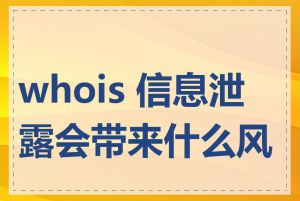 whois 信息泄露会带来什么风险